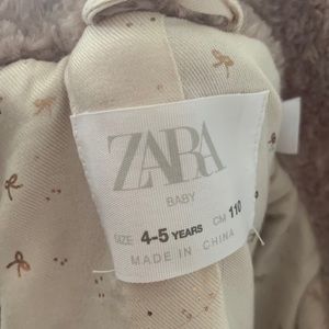 Zara Girls  faux fur jacket. Size 4-5